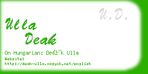 ulla deak business card